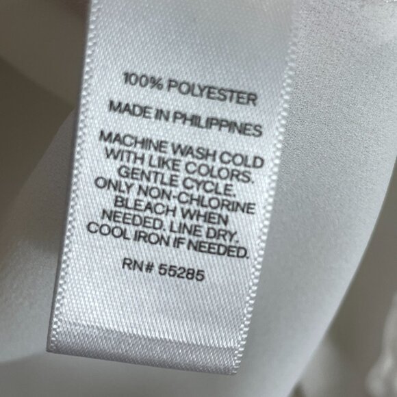 Express Womens XS White V Neck Blouse Zipper Detail Ruched Sleeves Shirt Top - Picture 4 of 7